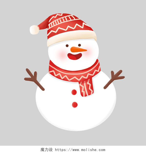 可爱雪人卡通雪人元素圣诞节雪天冬天PNG素材